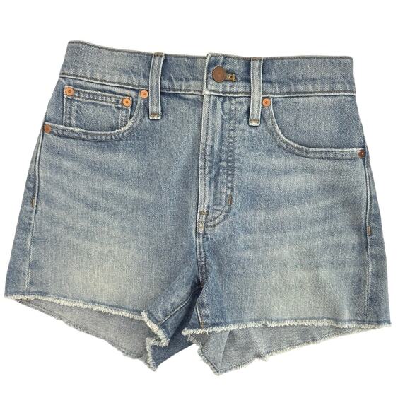 Madewell Pants - Madewell Women’s The Perfect Jean Short Size 25 High Rise Raw Hem Denim